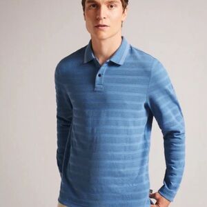 TED BAKER Men's Blue Polo Shirt Pullover Sweater